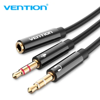 

Vention Headphone Splitter Earphone Adapter Audio 3.5mm Female to 2 Male Jack 3.5 Mic Y Splitter Headset to PC Adapter Aux Cable