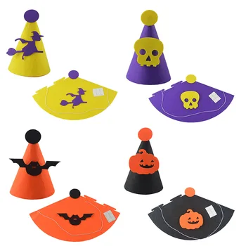 

Cute Felt Witch Hat Halloween Party Cosplay Costume Accessories for Children Halloween Masquerade Party Performance Dress Decor