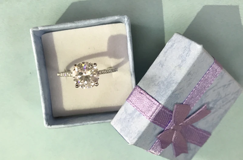 Классическое роскошное Настоящее твердое 925 пробы Серебряное кольцо 3Ct 10 сердца, стрелы, циркония, обручальные ювелирные кольца для женщин