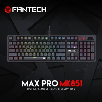 

FANTECH MK851 RGB Mechanical Keyboard English Professional Gaming Keyboard for PUBG FPS LOL Keybord Gamer(Brown Switch)