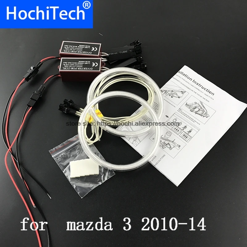 HochiTech ccfl ангельские глазки комплект белый 6000 К halo кольца фара для mazda 3 2010 2011 2012 2013