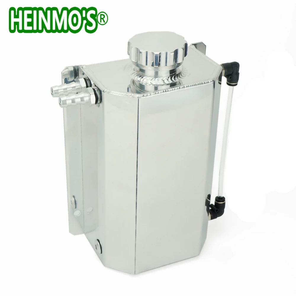 Aluminum Coolant Water Expansion Tank Bottle Header Universal Kit Car Silver