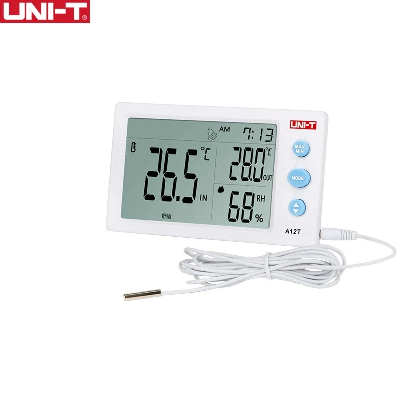 

UNI-T A12T Digital LCD Thermometer Hygrometer temperature Humidity Meter Alarm Clock Weather Station Indoor Outdoor instrument