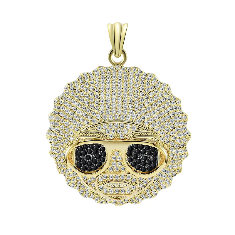 

Hip Hop AAA CZ Stone Paved Bling Iced Out Famous Rapper Cartoon Character Pendants Necklace for Men Jewelry Drop Shipping