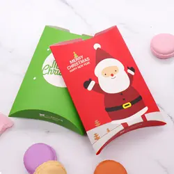 10 шт. 10x15,5x3 см коробка с рождественскими конфетами сумка веселая Рождественская подушка коробки коробка для шоколада с новогодним