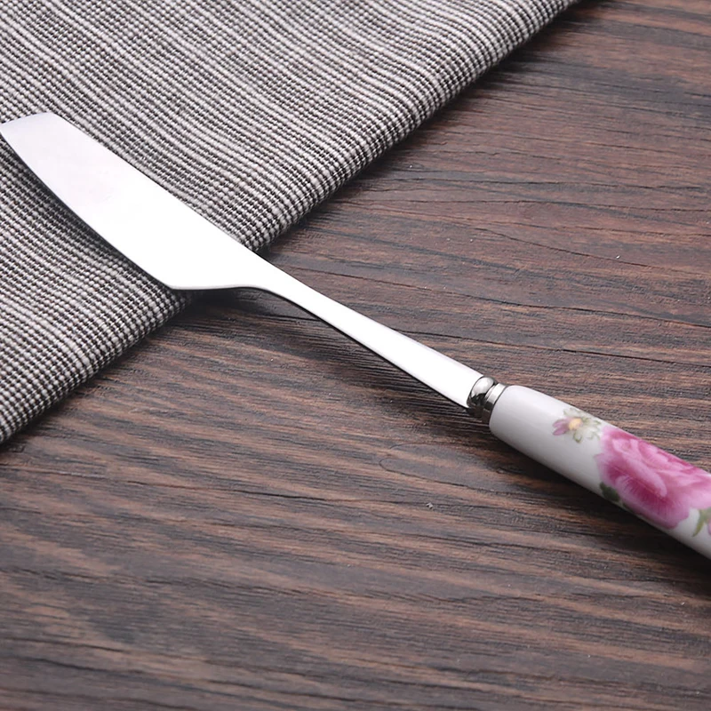 Knife 16.2x1.5cm Tofok керамический нож с ручкой, вилка, ложка, палочки для еды, взбивание яиц, кухонные столовые приборы, столовая посуда из металла, для отеля, ресторана, вечерние столовые приборы - Цвет: Knife 16.2x1.5cm