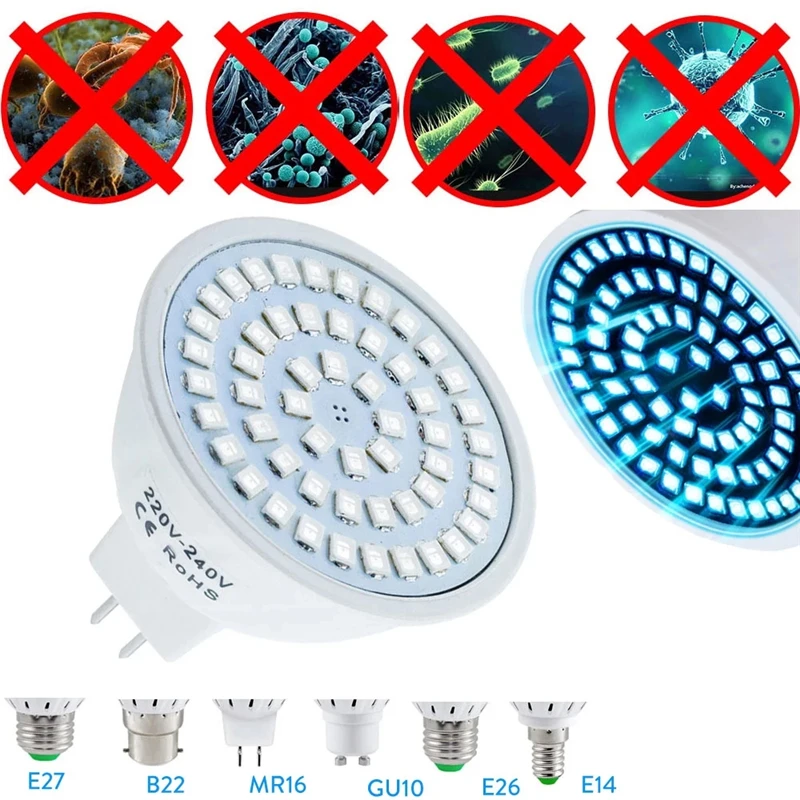Germicidal Lamp GU10 UV Disinfection Sterilizer Lights AC 220V Ozone Lamp E27 MR16 Indoor Ultraviolet For Disinfect Virus uv disinfection lamp,uv sterilization lamp