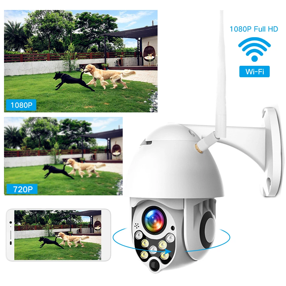 HD 1080P Wifi ip-камера Беспроводная PTZ полноцветная камера домашний уличный домашний монитор безопасности 30 м IR 4X зум цифровой детский монитор