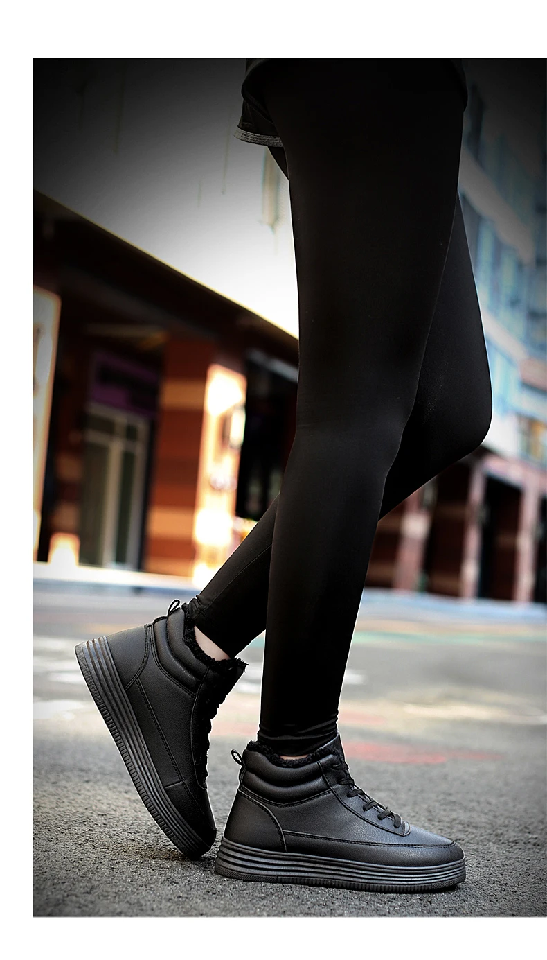 ERNESTNM/кроссовки; женская зимняя теплая обувь с коротким плюшем; модная женская обувь белого цвета на массивном высоком каблуке; обувь для влюбленных; zapatillas mujer; Размер 11