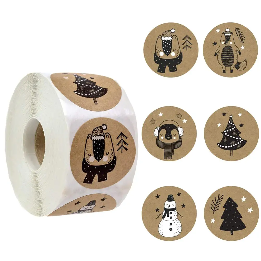 

Christmas Self Adhesive Gift Tag Stickers Merry Christmas Decorations For Home Christmas Sealing Stickers Christmas Gift Sticker