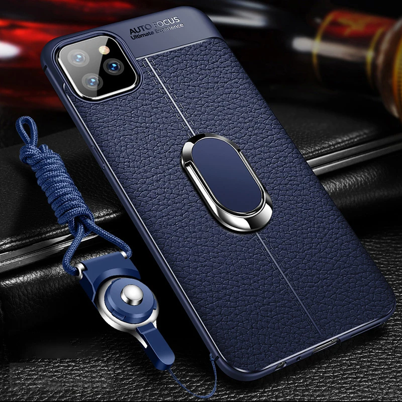 Ikrsses для Apple iPhone 11 Pro Max автомобильный держатель Магнитный кронштейн Подставка кольцо на палец мягкий ТПУ чехол для iPhone 11 анти-осенний чехол