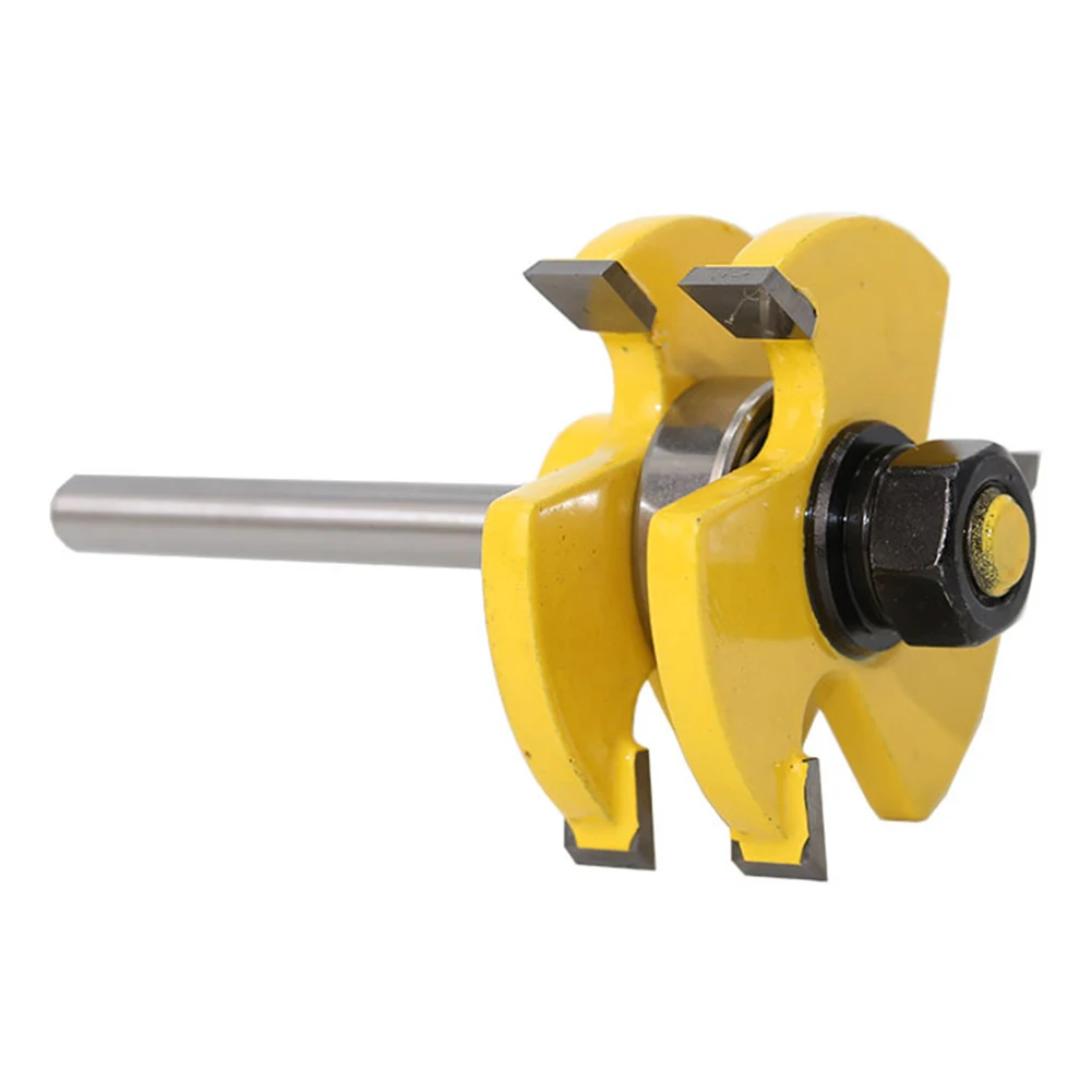 2pcs 1/4 Inch Shank Router Bit T Shape Tongue And Groove Set 3 Teeth Adjustable Wood Milling Cutter for Wood Corner Polishing