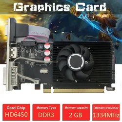 Carte graphique hd ddr3, 2 go, pour ordinateur de bureau et école, hd 6450 