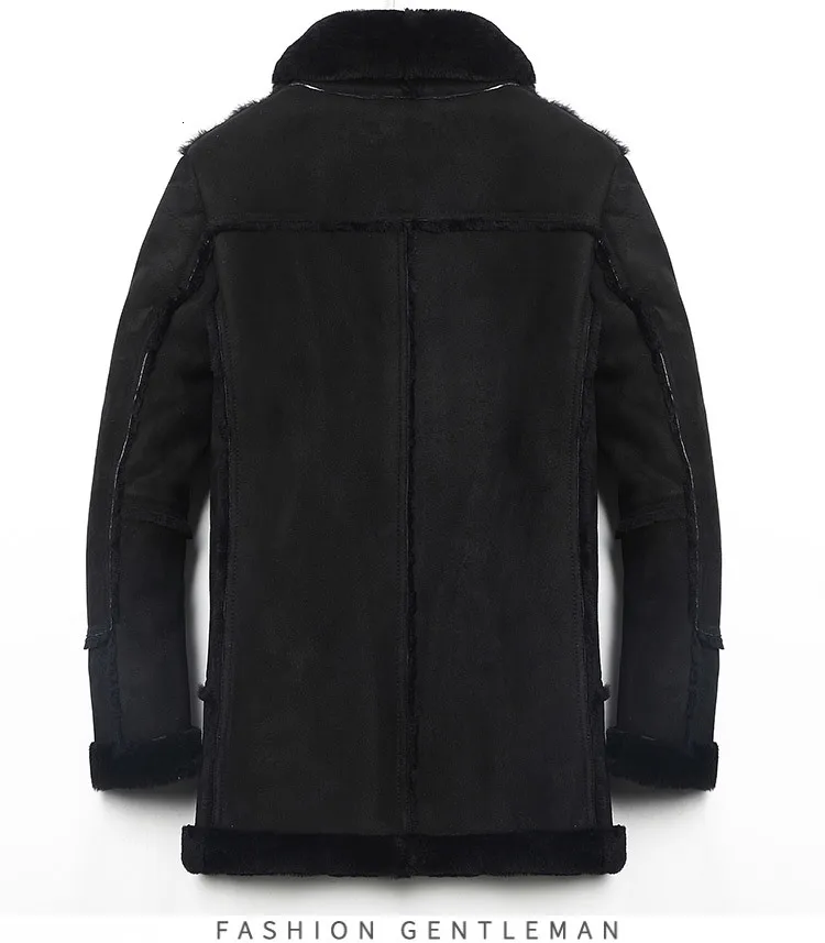 Мужская куртка из натуральной кожи, зимняя куртка из натуральной шерсти, шуба из натуральной овчины, мужская куртка-бомбер размера плюс 139 MY2020