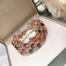 Дизайнерские Модные ювелирные изделия из меди 3а кубического циркония вечерние браслеты