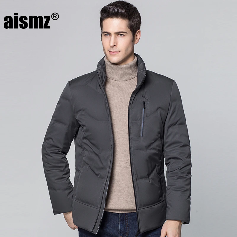 Aismz зимняя куртка для мужчин Casaco Masculino теплые деловые повседневные куртки на утином пуху водонепроницаемые пальто утепленная верхняя одежда парки