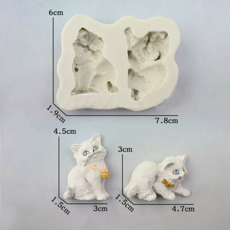 Силиконовая 3D форма с кошкой, инструменты для украшения торта, помадка, форма для торта, Сахарная паста, марципан, форма для моделирования, паста