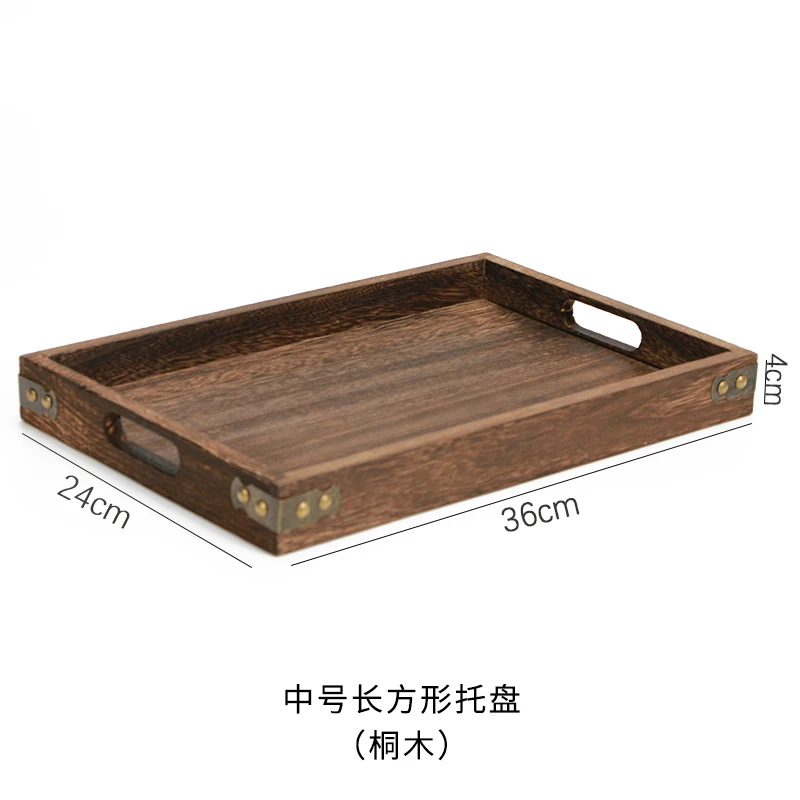 Японская посуда, деревянный поднос, поднос для еды, креативный прямоугольный деревянный поднос для чая, домашняя кухонная для хранения, поднос для ресторана, поднос для обслуживания - Цвет: 1pcs