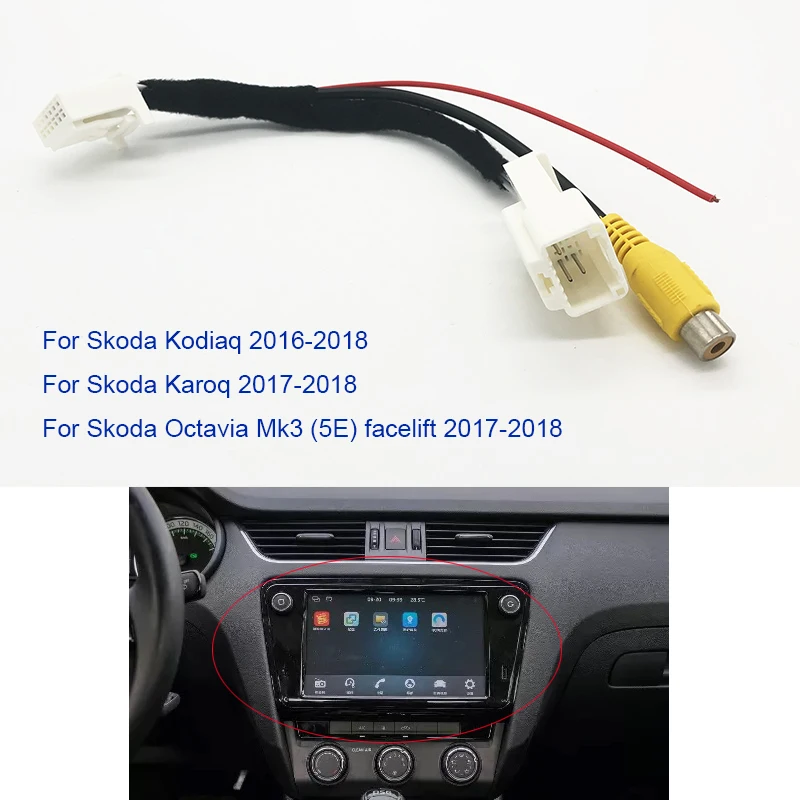 

RCA адаптер для камеры заднего вида, соединительный кабель для Skoda Kodiaq Karoq Octavia