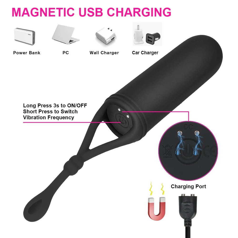 Sex Shop 10-biegowy wibrator jajek z pociskiem Produkty dla dorosłych Stymulacja łechtaczki Ładowanie magnetyczne USB Zabawki erotyczne dla kobiet_voghion.com