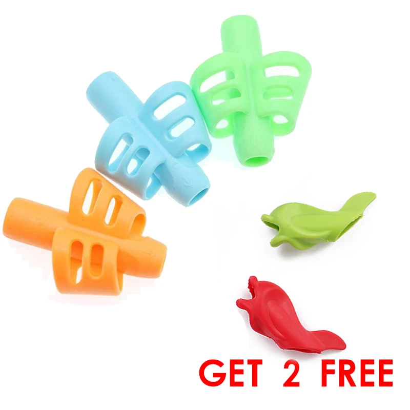 

Finger Pen Holder Combination Silicone Student Learning Writing Tool Corrector Pencil Set Stationery 3 Piece Set Hold The Pen