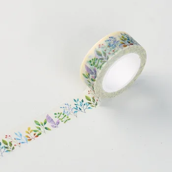 

1 pcs 1.5cm*10m Herbaceous Plant Washi Tape Diy Decoration Scrapbooking Planner Masking Tape Adhesive Stationery