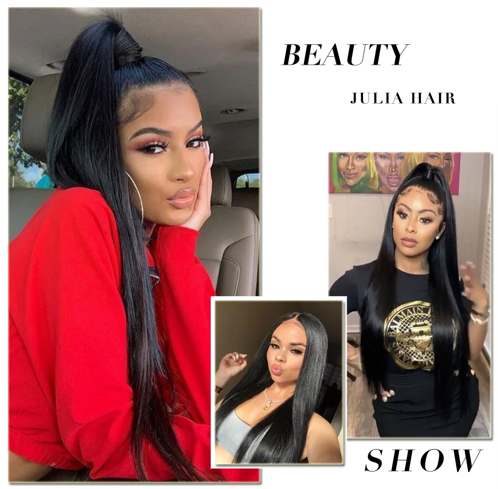 13×4 Transparent Lace Front Human Hair Wigs Brazilian Straight Hair 13x6 Deep Part Lace Front Wig Pre Plucked Ali Julia Remy Hair Lace Wigs (1)