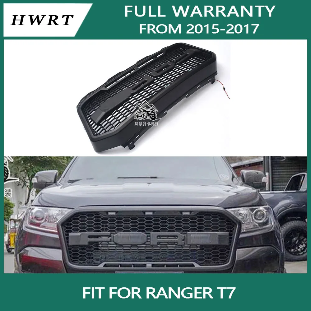 Front Racing Honeycomb Grills For Ford Ranger T7 2015 2016 2017 Modified Front Grille Pickup Styling Accessories Frille Bumper