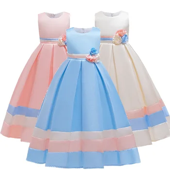 

2020 Summer Long Dress Flower Girl Dress Elegant Fresh Fashion Princess Party Pageant Long Gown Kids Dresses Cheongsam Teenager