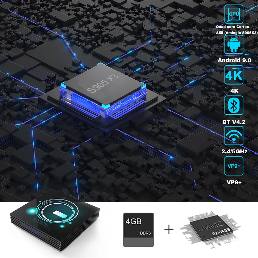 A95X F3 Тонкий Смарт ТВ бокс Android 9 0 Amlogic S905X3 4 Гб 64 Plex медиаплеер 2 4G/5G Wifi 100 м BT