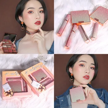 

3 In 1 Makeup Set Matte Lipstick Star Mascara Shimmer Matte Eyeshadow Palette Cosmetic Valentine New maquiagem