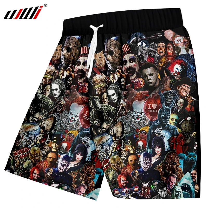 UJWI Man Skull Horror Mask Beach Shorts Men's 3D Harajuku Oversized Shorts Printed Cartoon Fitness Clothing UJWI Man Skull Horror Mask Beach Shorts Men's 3D Harajuku Oversized Shorts Printed Cartoon Fitness Clothing