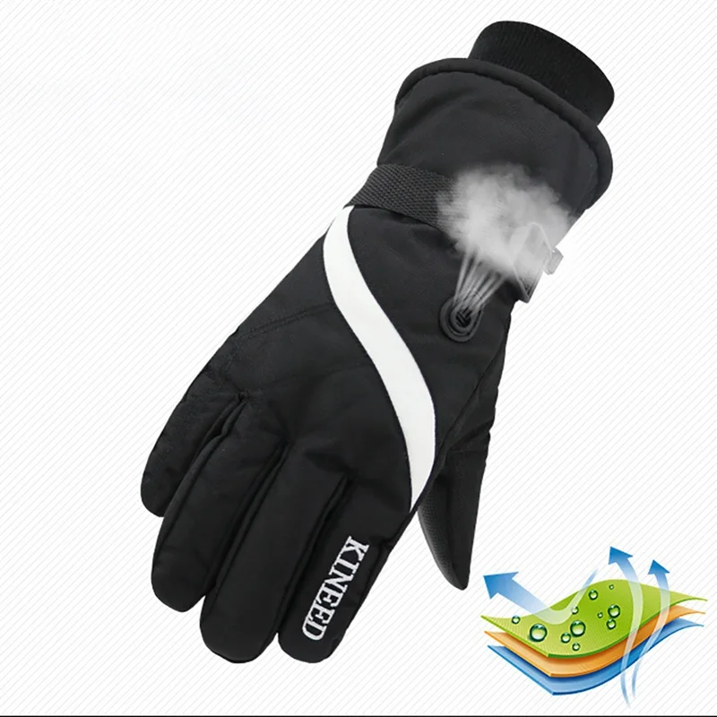 Унисекс перчатки для катания на лыжах мужские толстые водонепроницаемые противоскользящие термальные перчатки для улицы зимняя спортивная одежда аксессуары