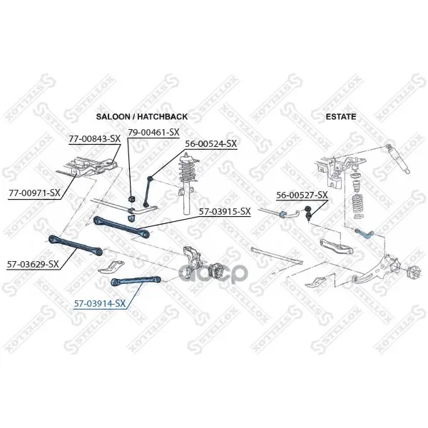57-03914-Sx_рычаг Задней Подвески Продольный! Sedan Ford Mondeo All 01 Stellox 5703914sx Stellox арт. 5703914SX