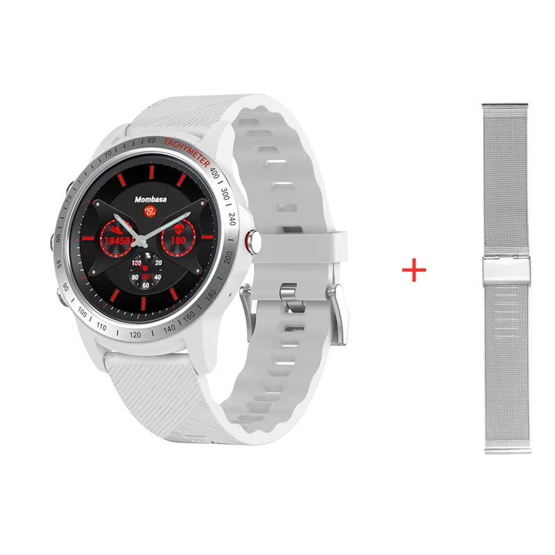 S22 указатель smart watch 1,2 дюйма ЖК-дисплей перфорированные двойной экран, Bluetooth, Смарт-часы с поддержкой Bluetooth, вызова ip67 Водонепроницаемый для ios и Android - Цвет: white add steel