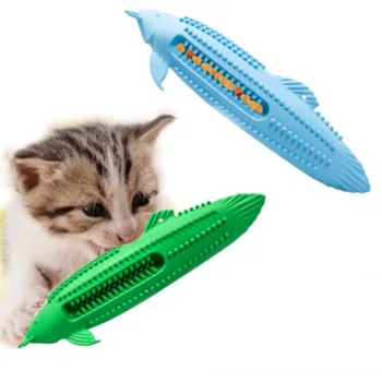 

Cats Interact Toothbrush Chew Toys Kitten Kitty Cats  Toys Teeth Cleaning Care Catnip Toy LBShipping