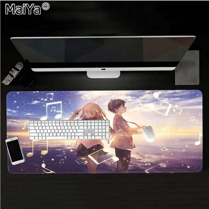 Maiya Beautiful Anime Your Name Is Anime Customized MousePads Computer Laptop Anime Mouse Mat Rubber PC Computer Gaming mousepad - Цвет: Lock Edge 30x80cm