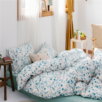 

Modern Simple Small Floral Bed Linens Set Pure Cotton Soft Comfortable Bedclothes Adults US Twin Queen King Bedding Set