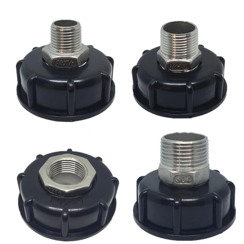 

Garden Accessories 60MM Adaptor Connector Stainless Steel 1Pcs Coarse Threaded Cap Home Water Connectors High Quality Plastic