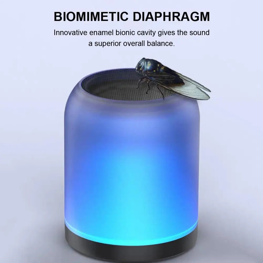 Wireless Bluetooth 5.0 Speaker Mini Audio-visual Loudspeaker Colorful Breathing Atmosphere Lights Waterproof Dustproof SoundBox