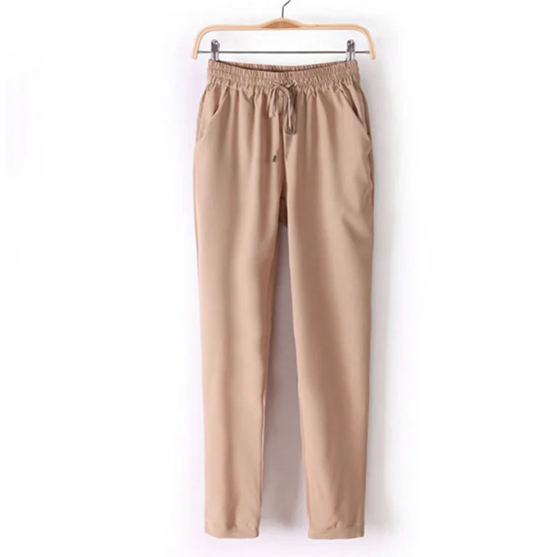 khaki Новые женские повседневные офисные узкие брюки для девушек, 7 цветов, узкие Стрейчевые брюки, модные джинсовые брюки-карандаши ярких цветов - Цвет: khaki