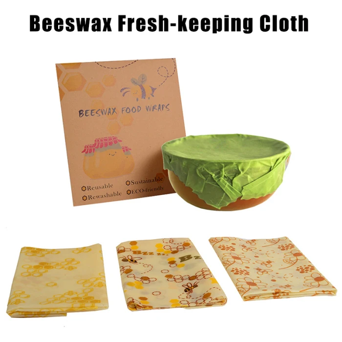 Beeswax Food Wrap Reusable Food Bee Wax Wrap for Sandwich Cheese Fruit Preservation Cloth Hogard