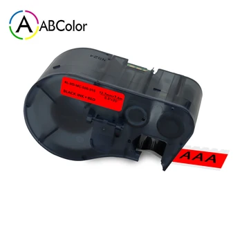 

High Adhesion MC-500-595 Vinyl Label Tape Black on Red Labels 12.7mm For Brady BMP-41 BMP-51 BMP-53 Label Maker Cable Labeling