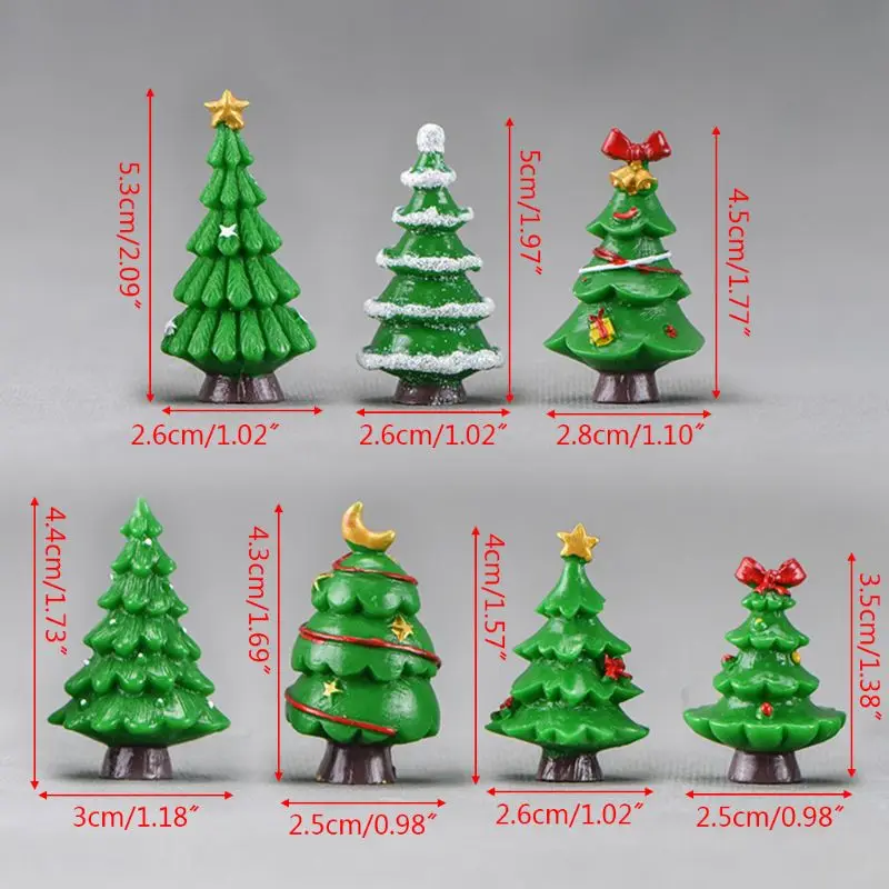 7 шт./компл. Рождественская елка для микро ландшафтного дизайна снега фестиваль вечерние дома Украшения аксессуары