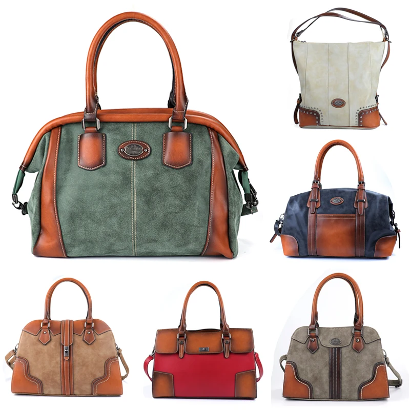 

Vintage Women Genuine Leather Handbags High Quality Luxury Shoulder Bag for Ladies Multi Style Casual Tote Female Messenger Bag