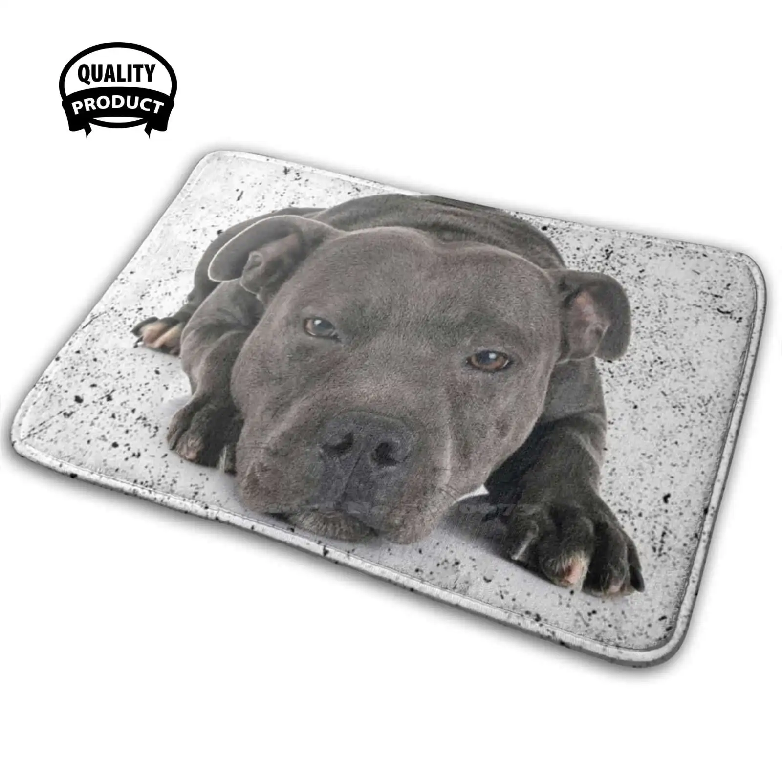 Love Is 4 Paws Waggy Tail Blue Staf Valley Bull Terrier Comodo Zerbino Tappeto Tappeto Cuscino Love Dogs Solo Una Ragazza Che Ama