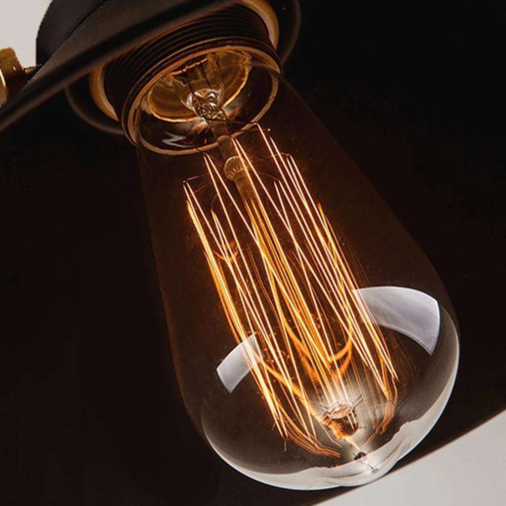 Glass Incandescent Bulbs E27 ST64 Tungsten Filament Warm White Bulb Lights W-Filament Bulb Edison Light Bulb 40W Droplight