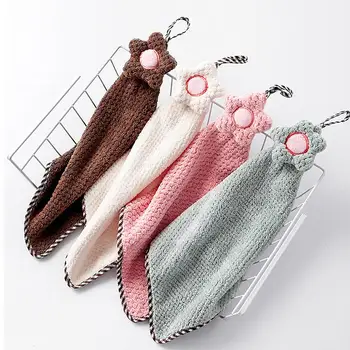 

Kitchen Bathroom Sunflower Soft Hanging Absorbent Dish Hand Towel Dishcloth Rag