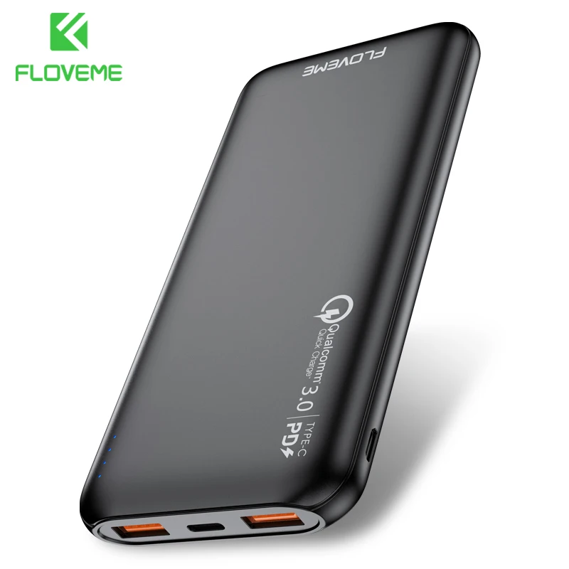 Floveme тонкий внешний аккумулятор 10000 мА/ч двойной USB для Redmi Note 8 Pro портативное