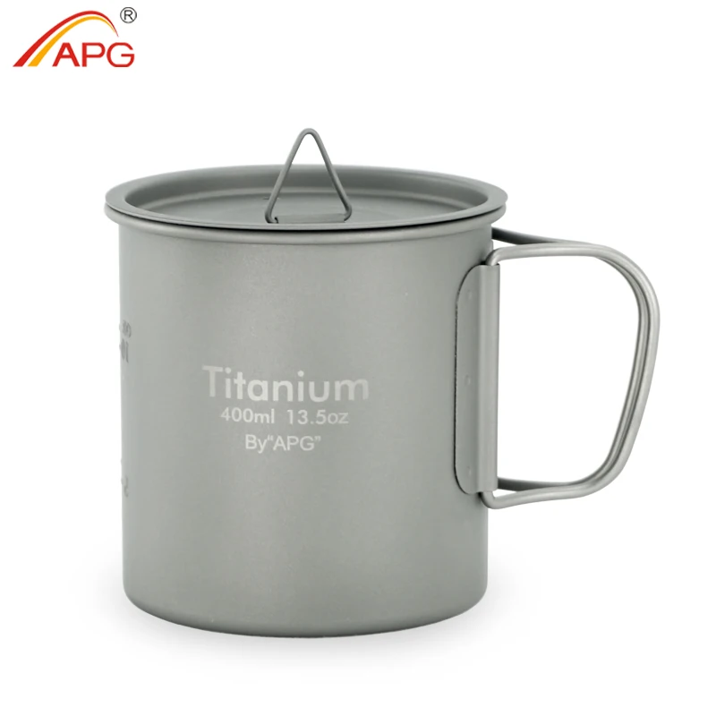 APG Ультралегкая титановая чашка для пикника, кемпинга, кружка для воды, складная ручка, кофейная чашка для чая с крышкой|Столовые приборы для пикника|   | АлиЭкспресс